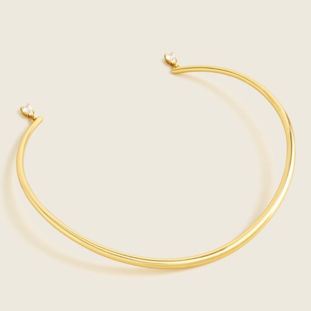 J.CREW Gold-plated collar necklace rigid bangle style choker gold plated BG721